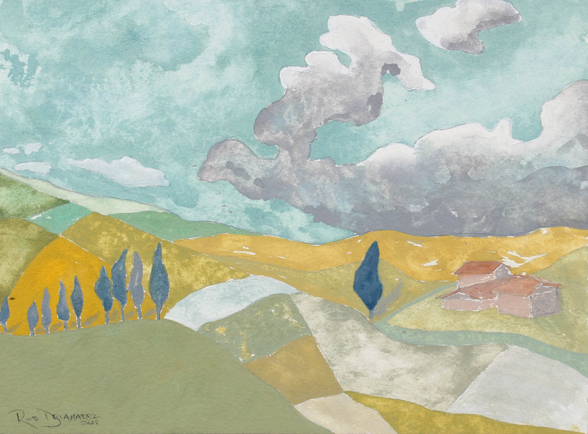 <i>Tuscan Landscape I</i><br>2018 Gouache<br><br>#A3156