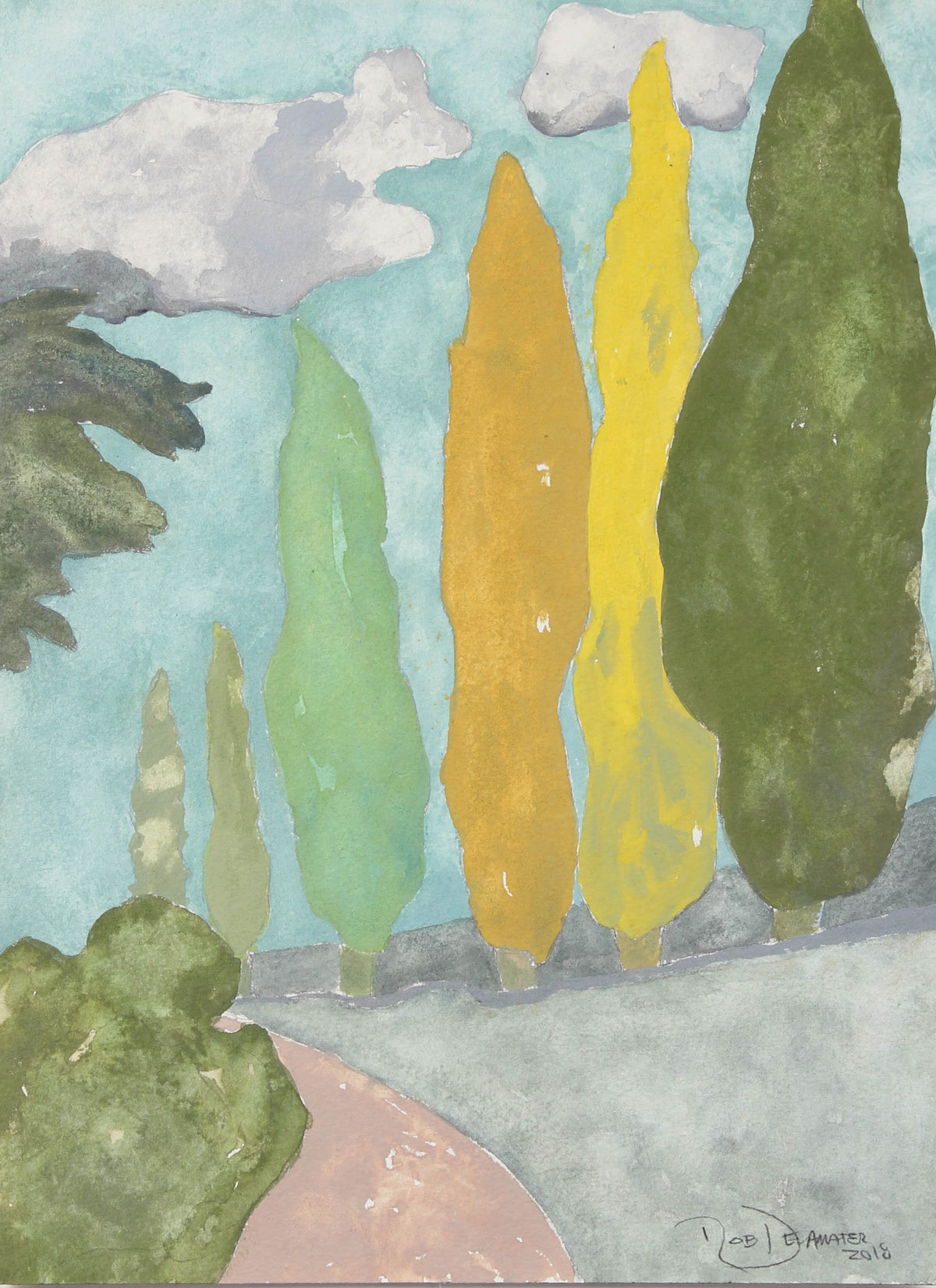 <i>Tuscan Landscape II</i><br>2018 Gouache<br><br>#A3159