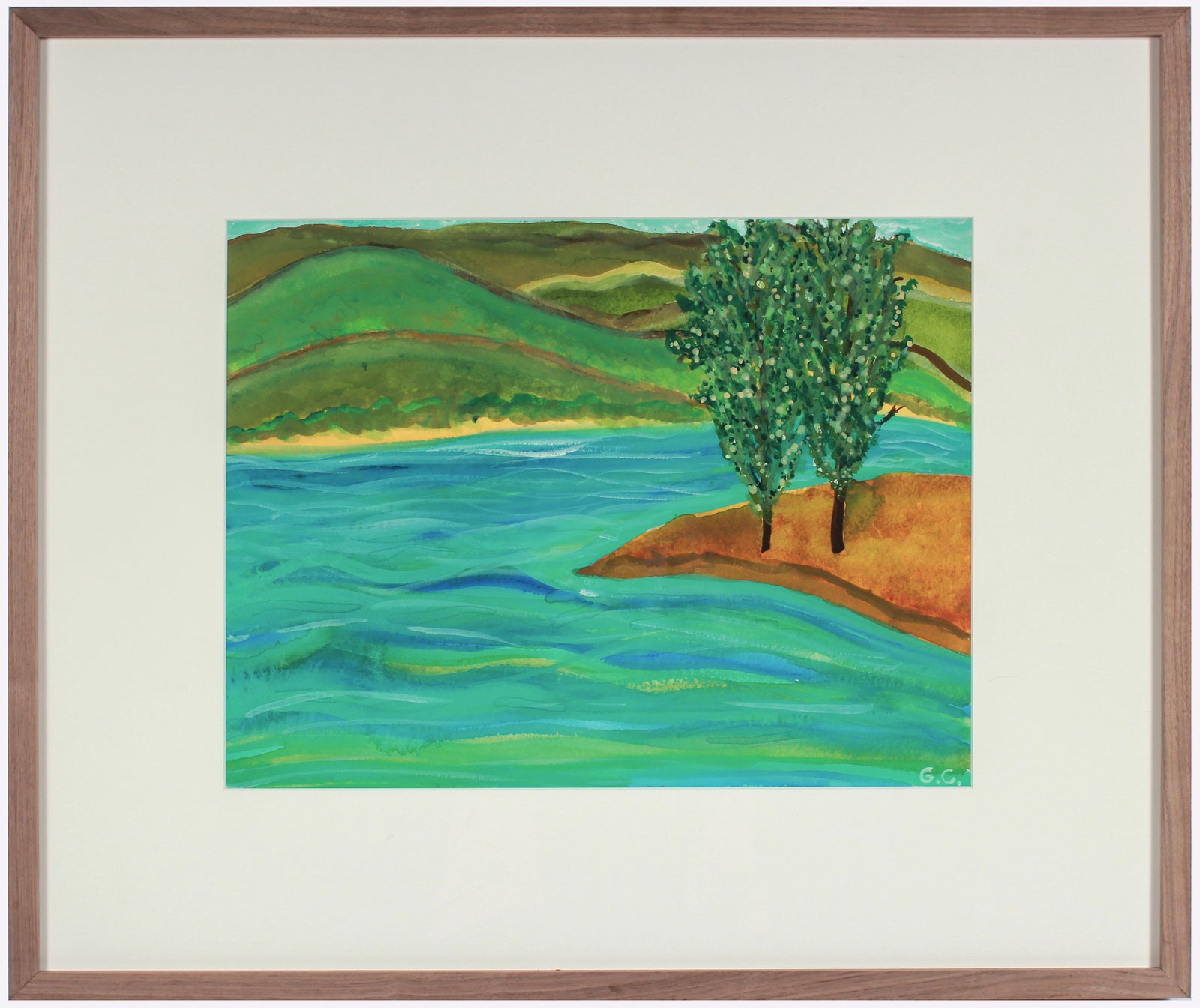 <i>Poplar Duo</i> <br>2018 Watercolor & Gouache <br><br>#A3822