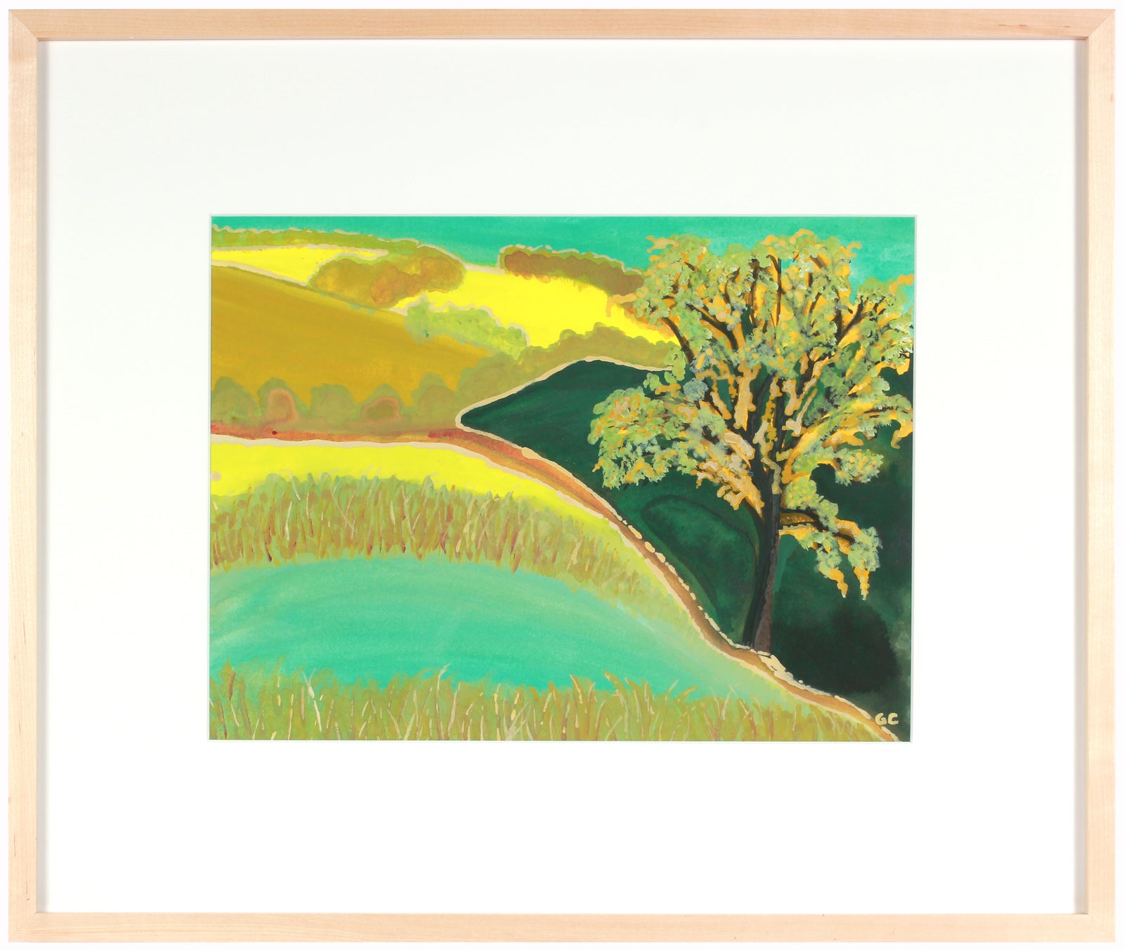 <i>By the Pond</i> <br>2018 Watercolor & Gouache <br><br>#A3825