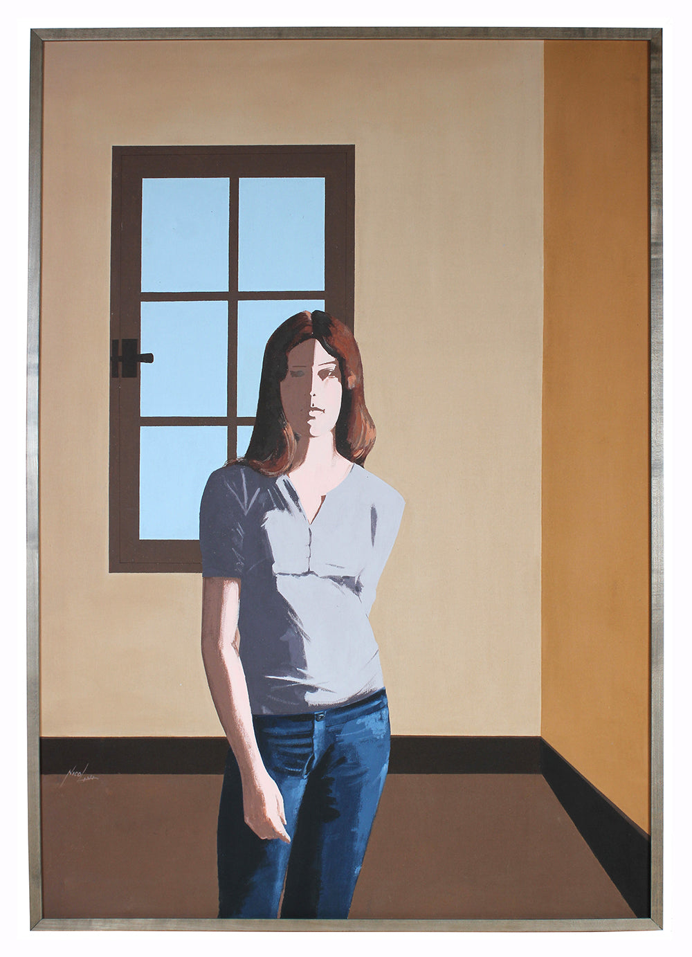Modernist Portrait of a Woman&lt;br&gt;Mid-Late 20th Century Oil&lt;br&gt;&lt;br&gt;#A5607