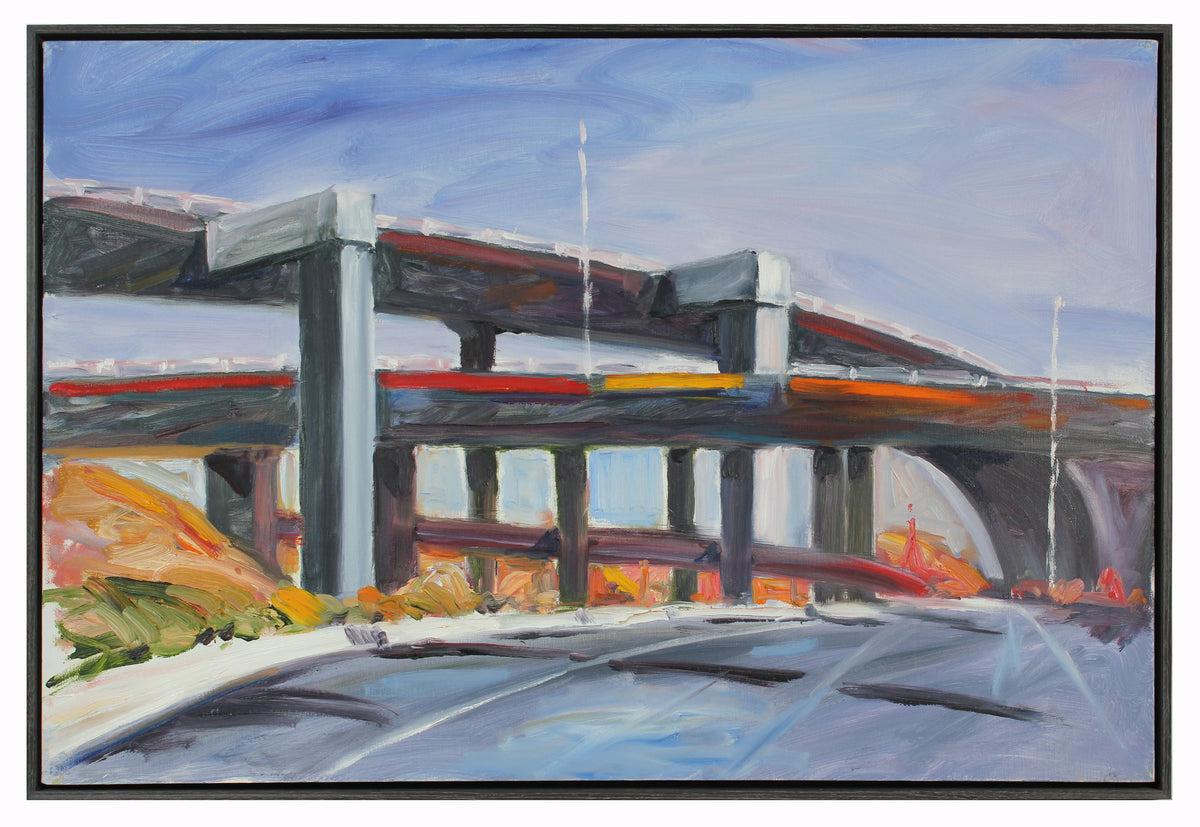 Bay Area Freeway Painting&lt;br&gt;Late 20th Century Oil&lt;br&gt;&lt;br&gt;#A5619