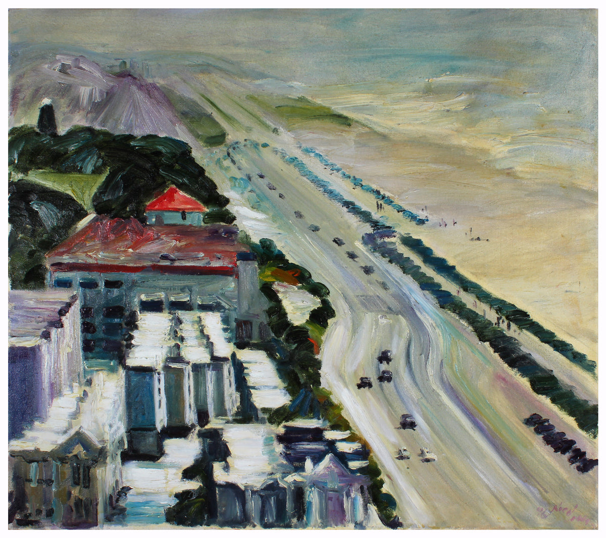 Bay Area Freeway by the Sea&lt;br&gt;1996 Oil&lt;br&gt;&lt;br&gt;#A5685