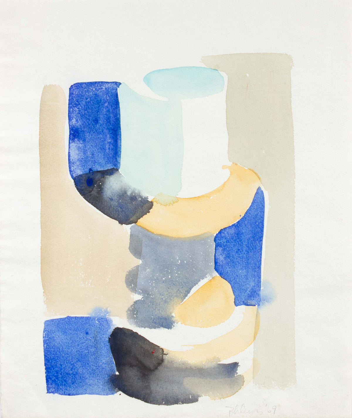 Muted Abstract Forms&lt;br&gt;1969 Watercolor&lt;br&gt;&lt;br&gt;#A5938