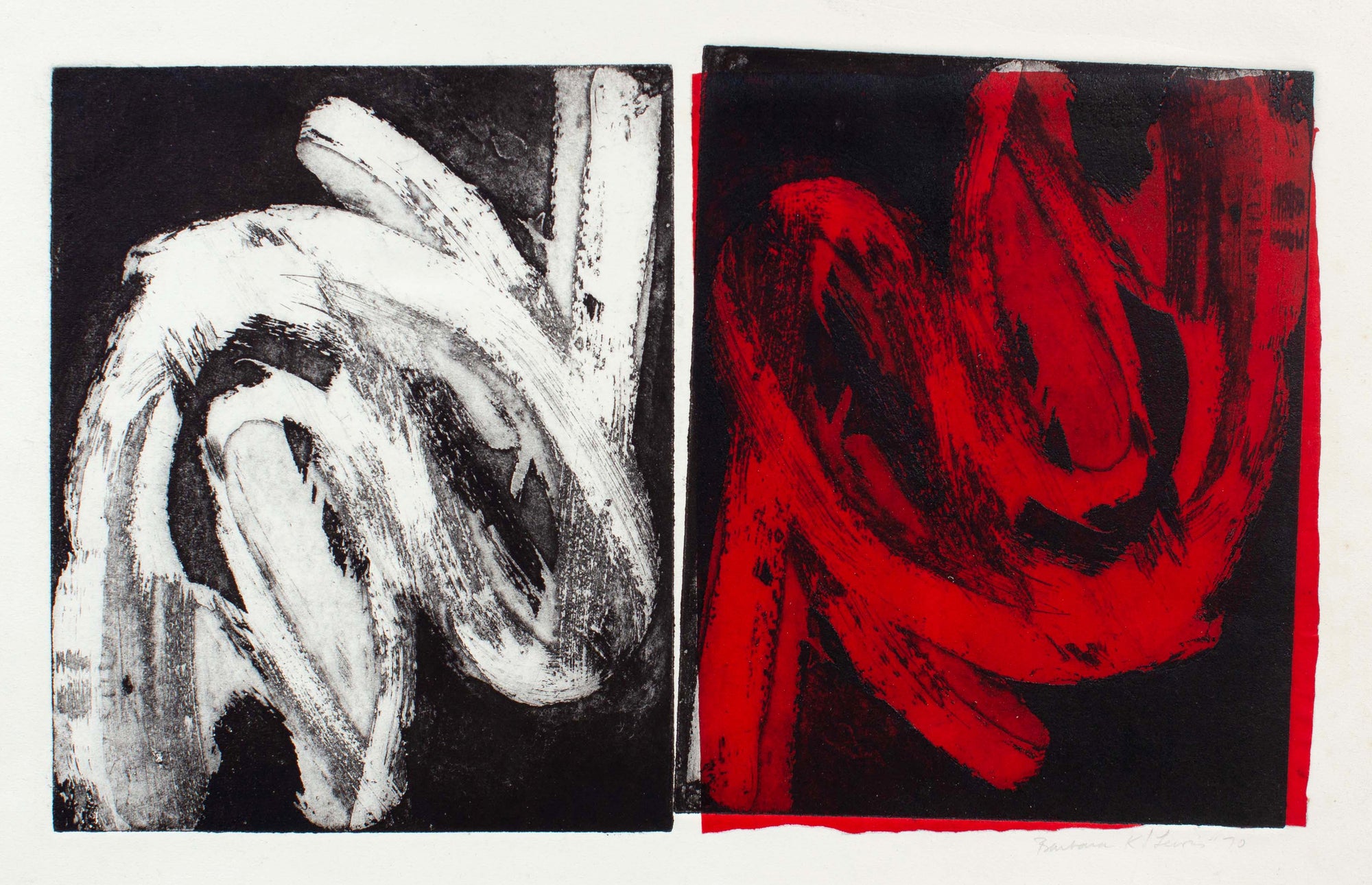 Abstracted Brushstroke Study<br>1970 Etching<br><br>#A5941