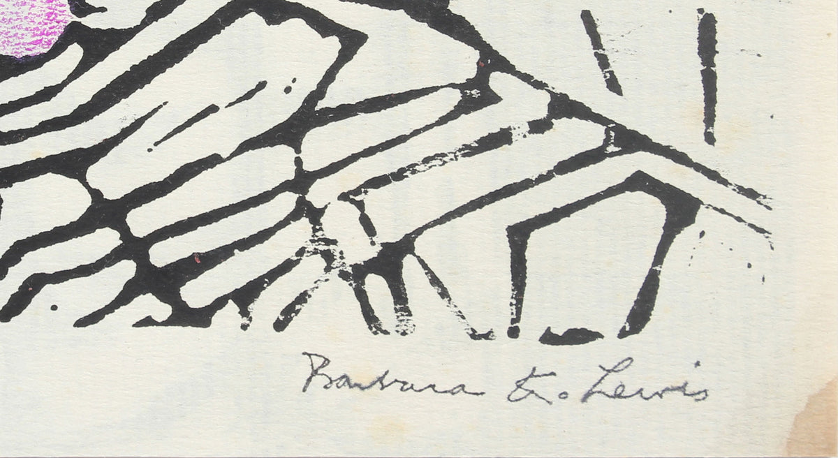 Abstract Labyrinth<br>Late 20th Century Linoleum<br><br>#A5975