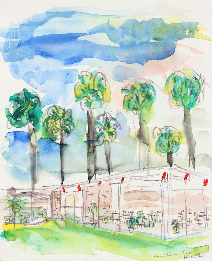 <i>McAllen, Texas</i><br>1956 Watercolor and Ink<br><br>#A5977