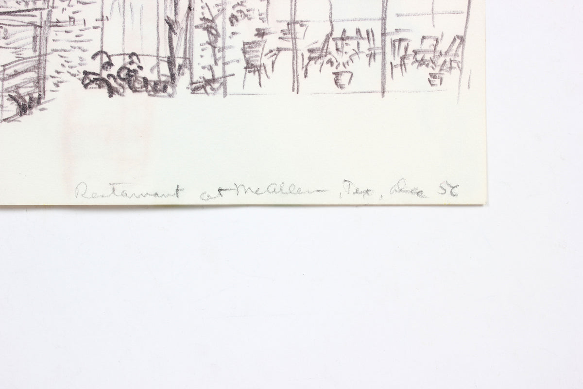 Double Sided Drawing of McAllen Texas</i><br>1956 Watercolor and Ink<br><br>#A5982