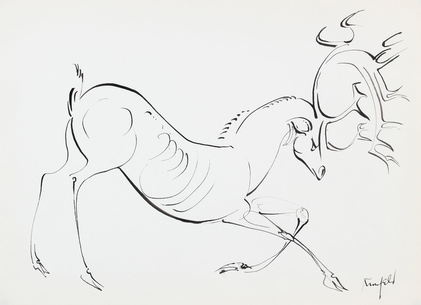 Majestic Stag <br>1970-80s Ink <br><br>#A5989