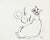<i>A Cat</i>, Modernist Drawing<br>1970-80s Ink<br><br>#A5990