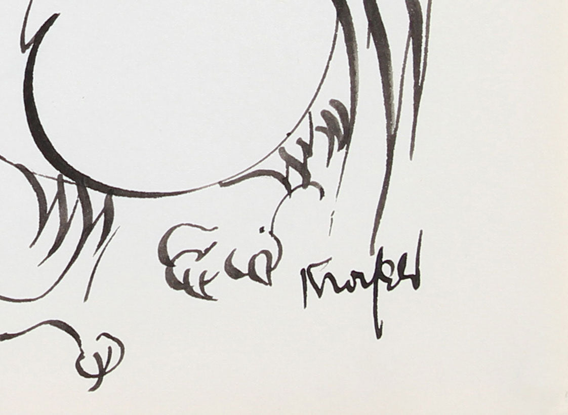 Monochrome Chicken Trio<br>1970-80s Ink<br><br>#A5992