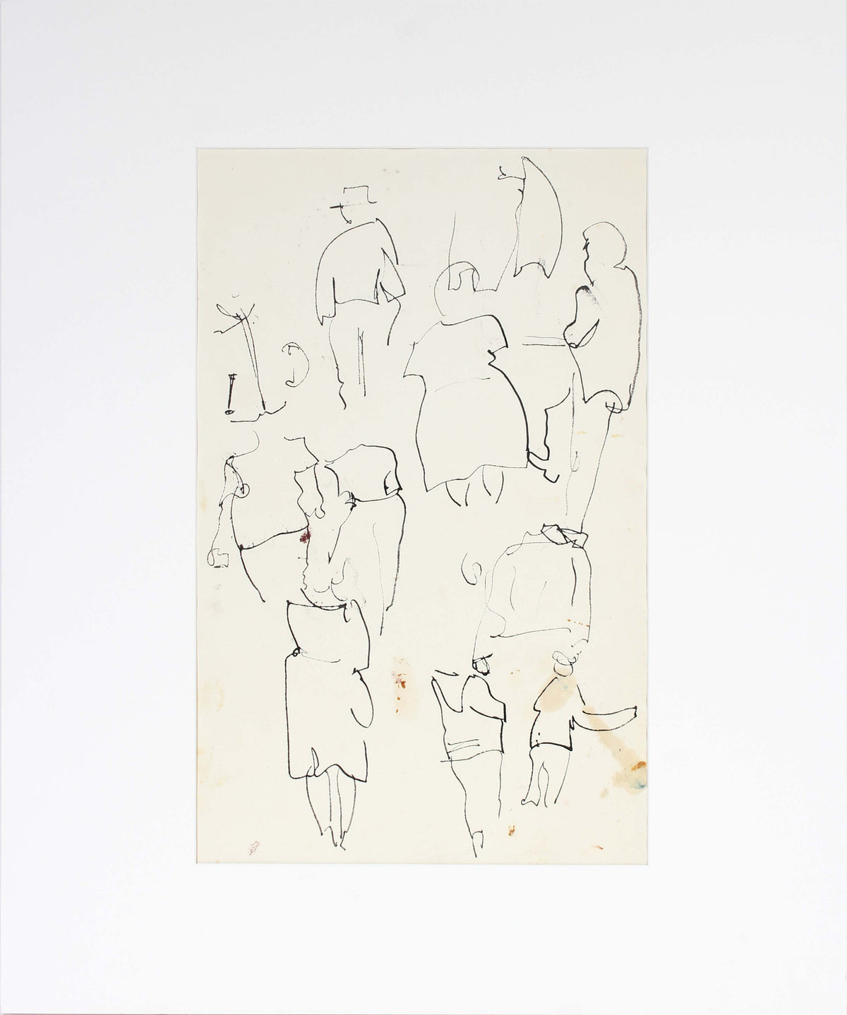 <i>Abstracted Ink Figures</i><br>1950s Ink Drawing<br><br>#A6024