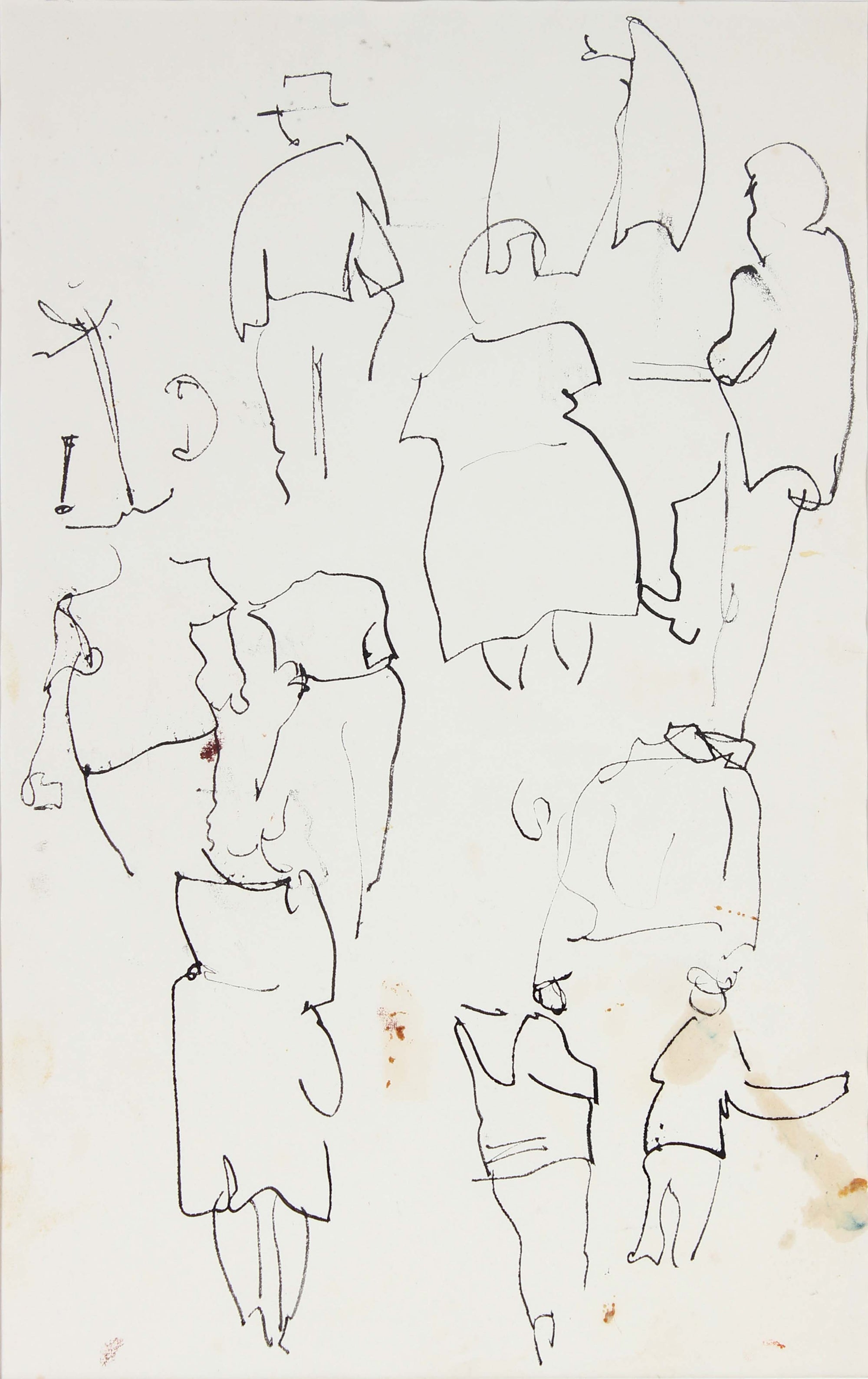 <i>Abstracted Ink Figures</i><br>1950s Ink Drawing<br><br>#A6024