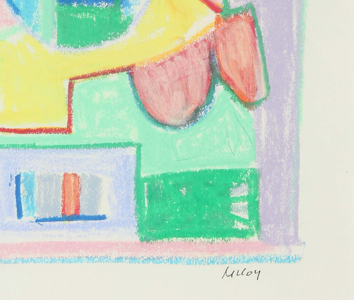 Pale Pastel Abstract Study<br>Mid - Late 20th Century Pastel<br><br>#A6186