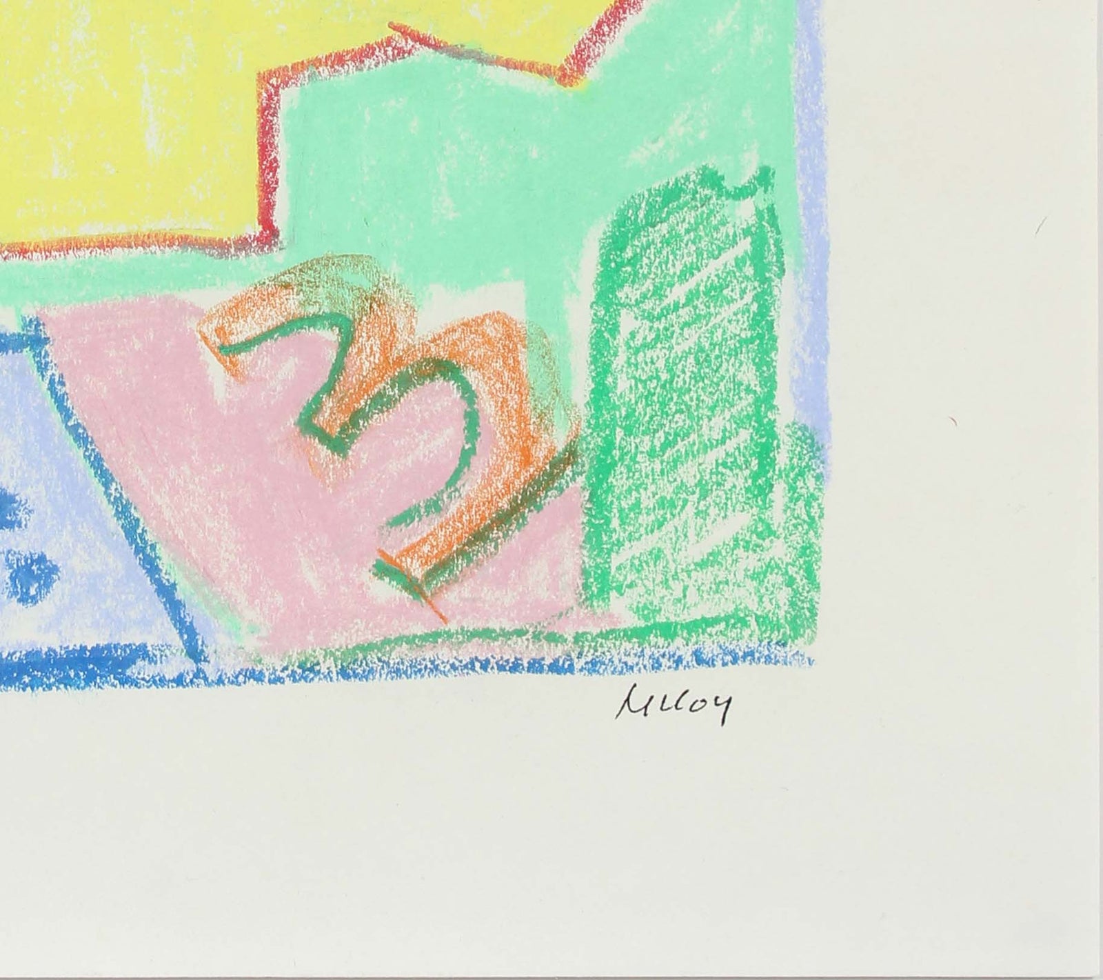 Colourful Abstract Study<br>Mid - Late 20th Century Pastel<br><br>#A6192