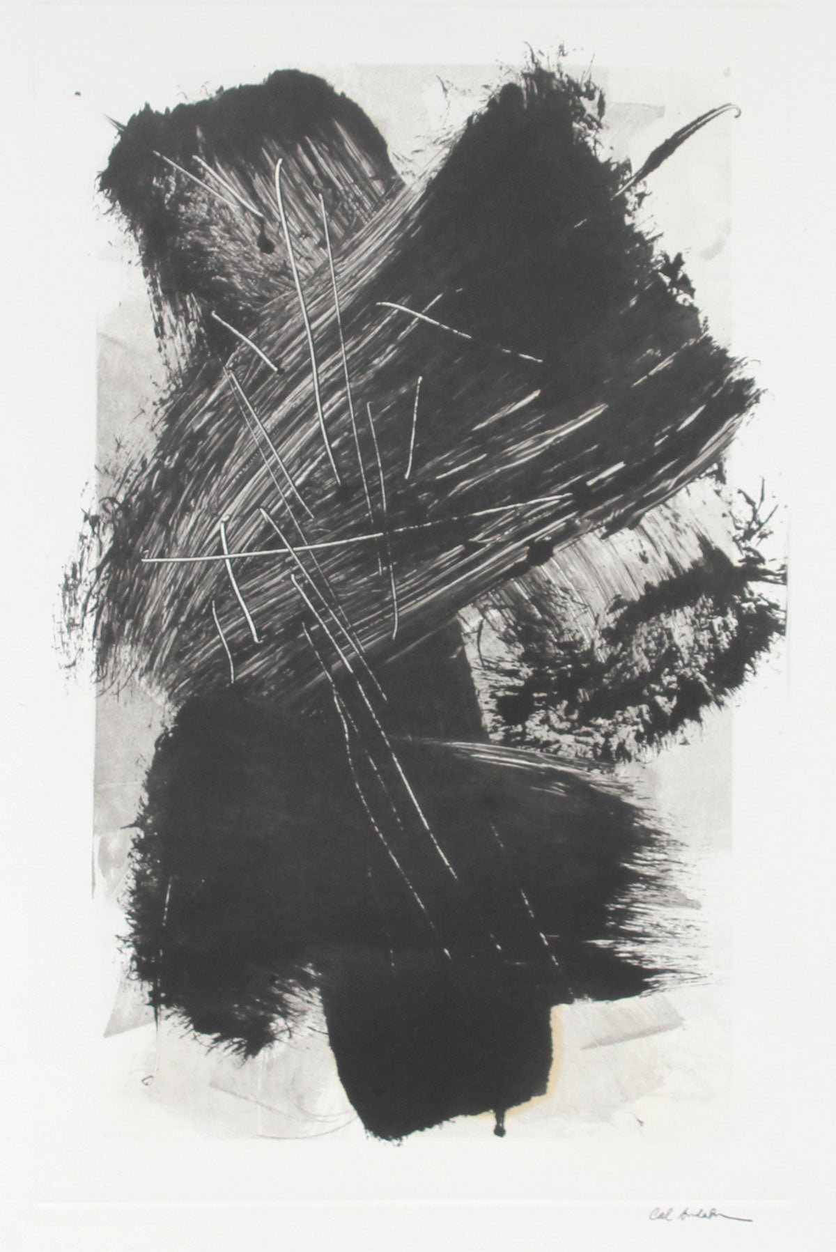 Monochromatic Dynamic Abstract<br>20th Century Monotype<br><br>#A6309