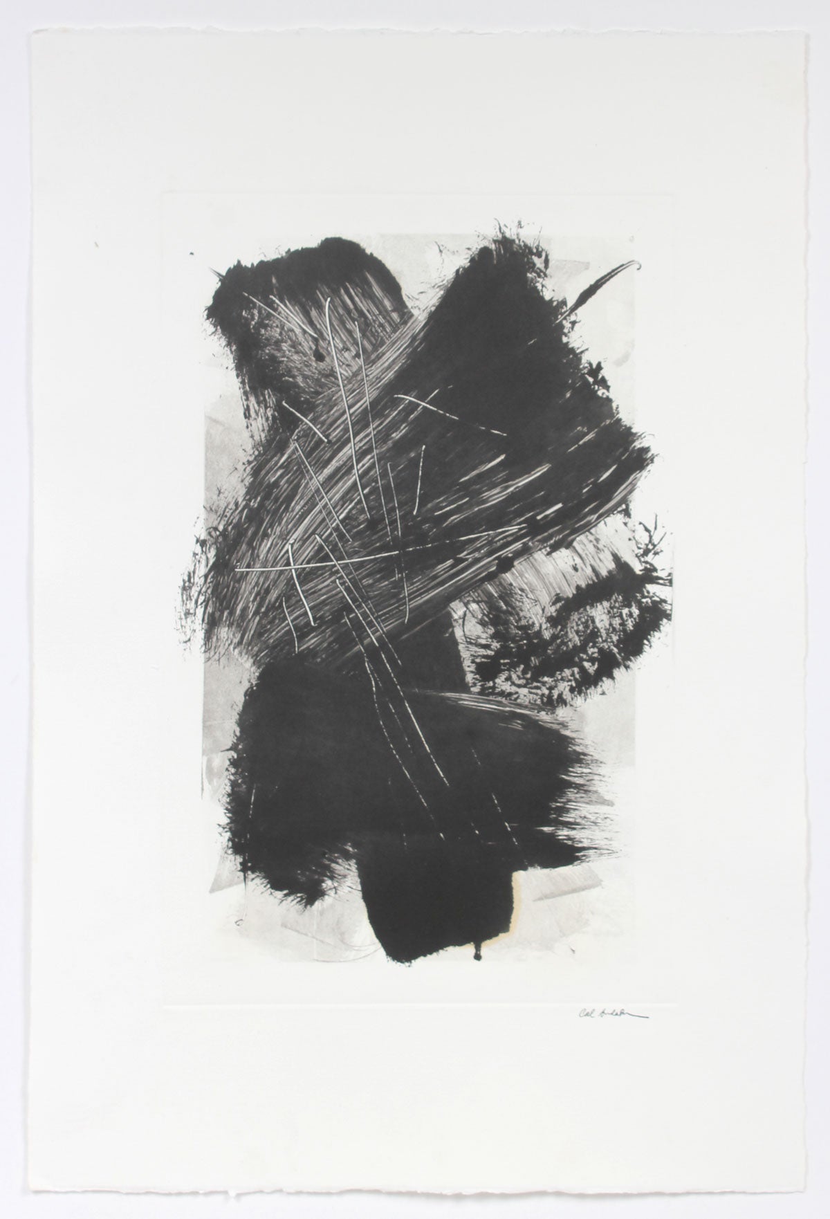 Monochromatic Dynamic Abstract<br>20th Century Monotype<br><br>#A6309