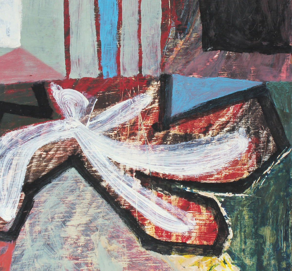 Modernist Deconstructed Abstract<br>1950s Oil<br><br>#A6321