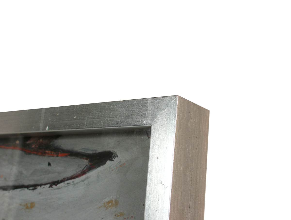 Gray Subdued Abstract<br>1950s-1960s Acrylic and Charcoal<br><br>#A6332