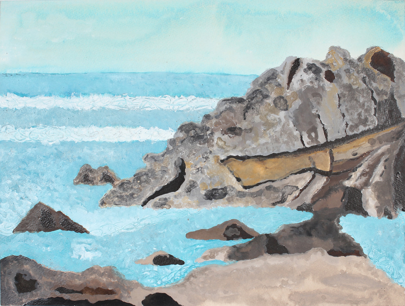 <i>Sea Rocks</i> <br>2018 Mixed Media <br><br>#A6525