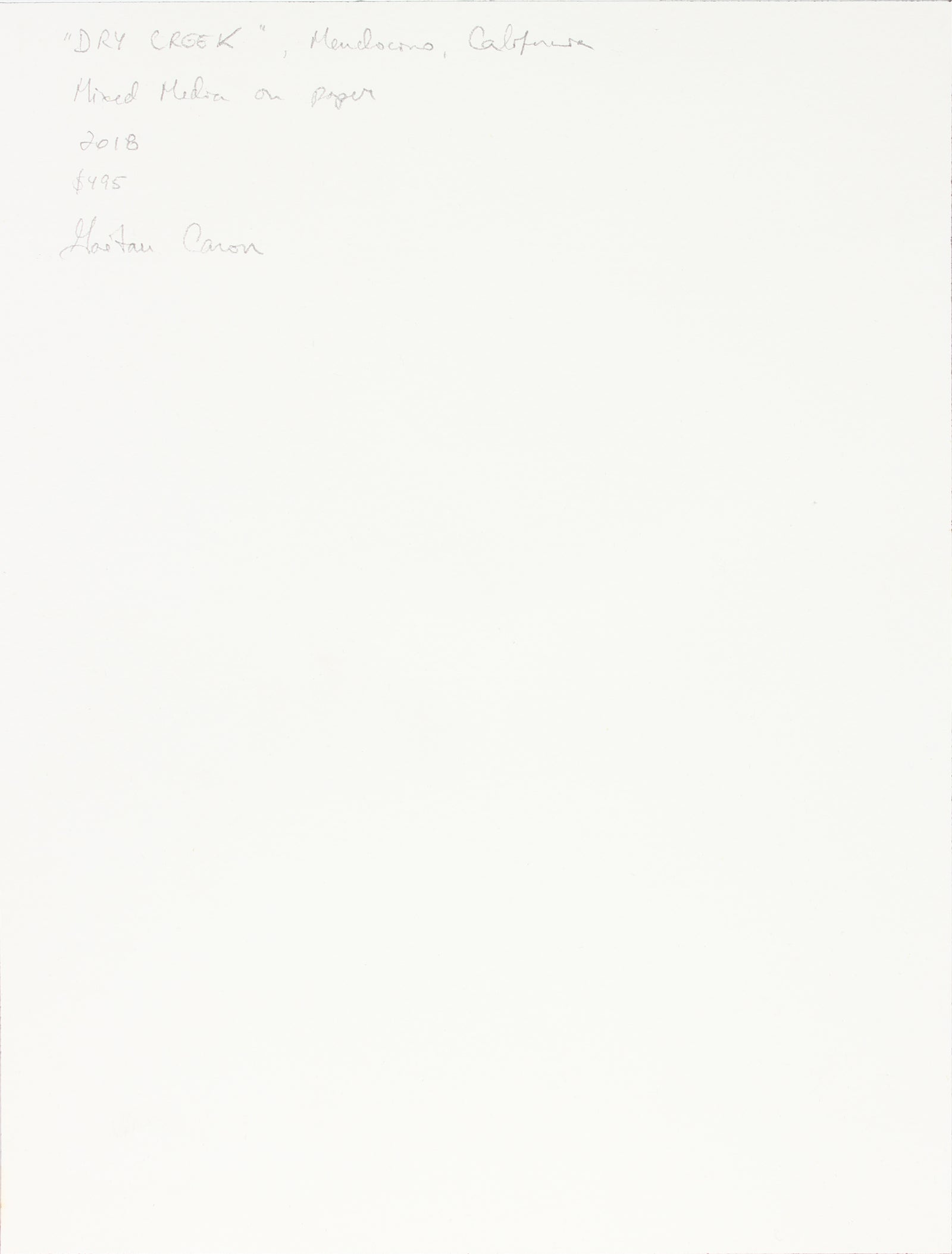 <i>Dry Creek</i> <br>2018 Mixed Media <br><br>#A6528