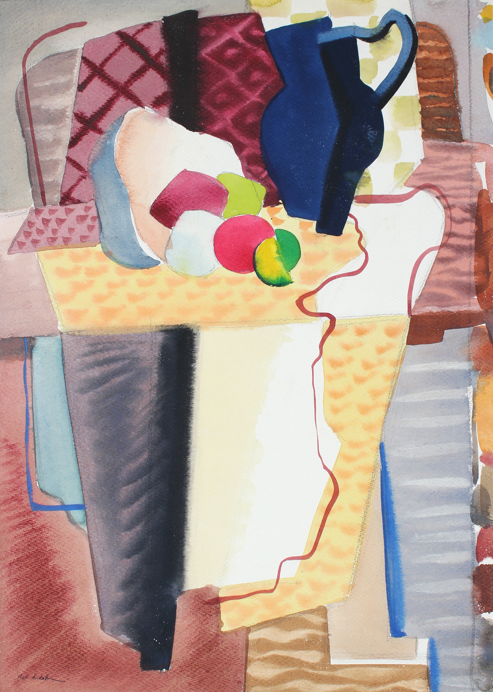 Abstract Patterned Still Life<br>1943 Gouache and Graphite<br><br>#A6717