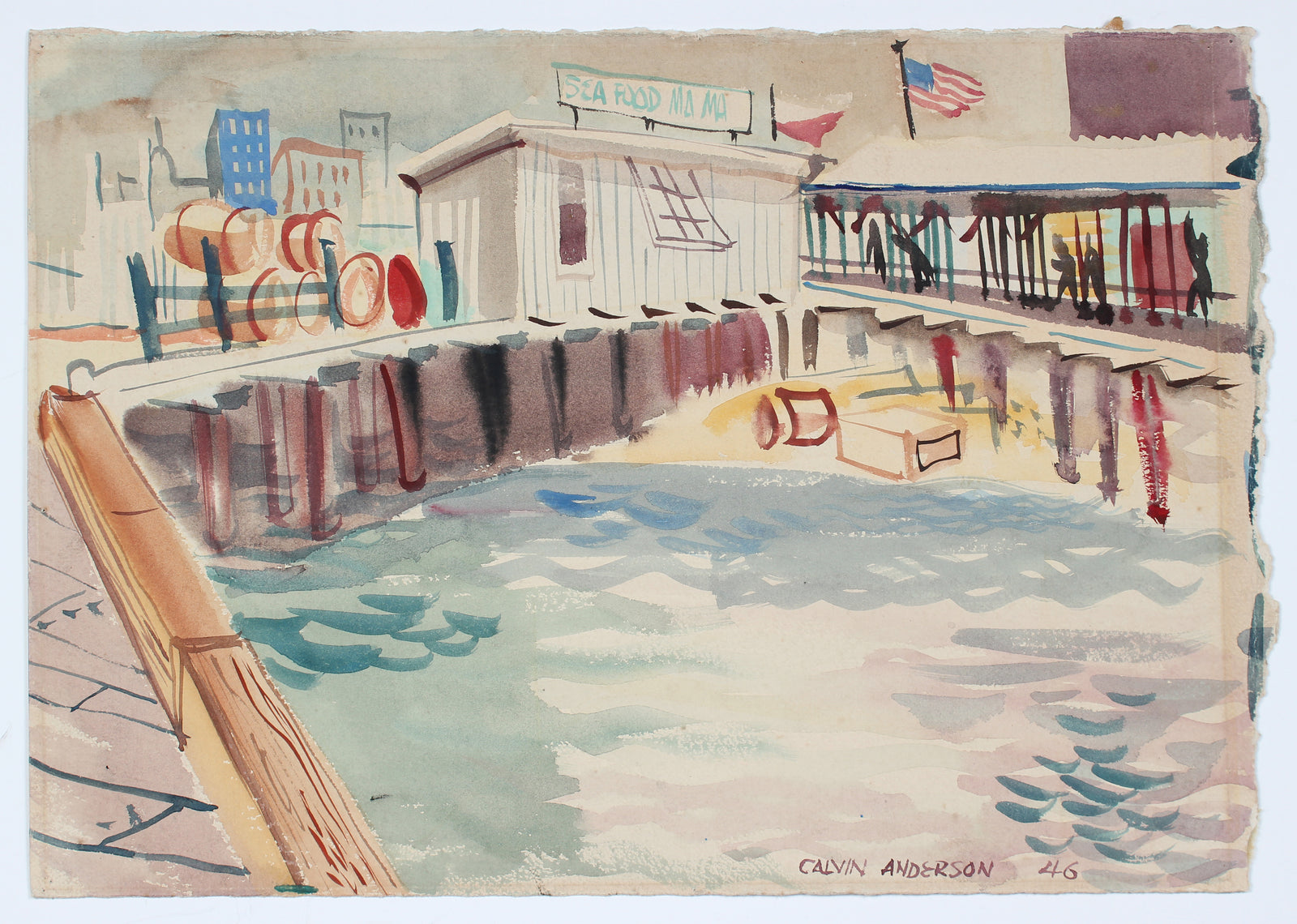 <i>Seafood Mama</i><br>1946 Gouache<br><br>#A6735