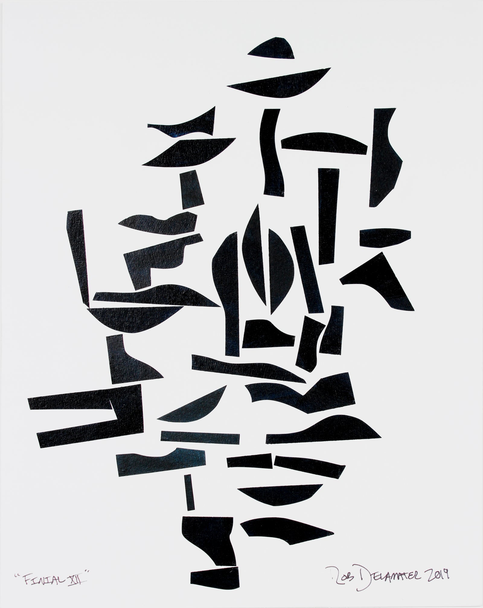 <i>Finial XII</i><br>2019 Collage and India Ink<br><br>#A6903