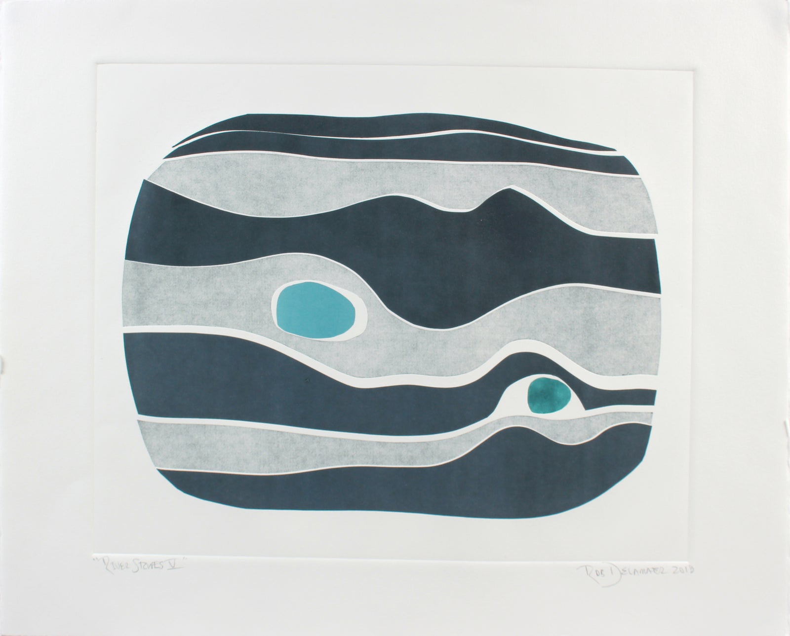 <i>River Stones V</i> <br>2018 Monotype <br><br>#A7138