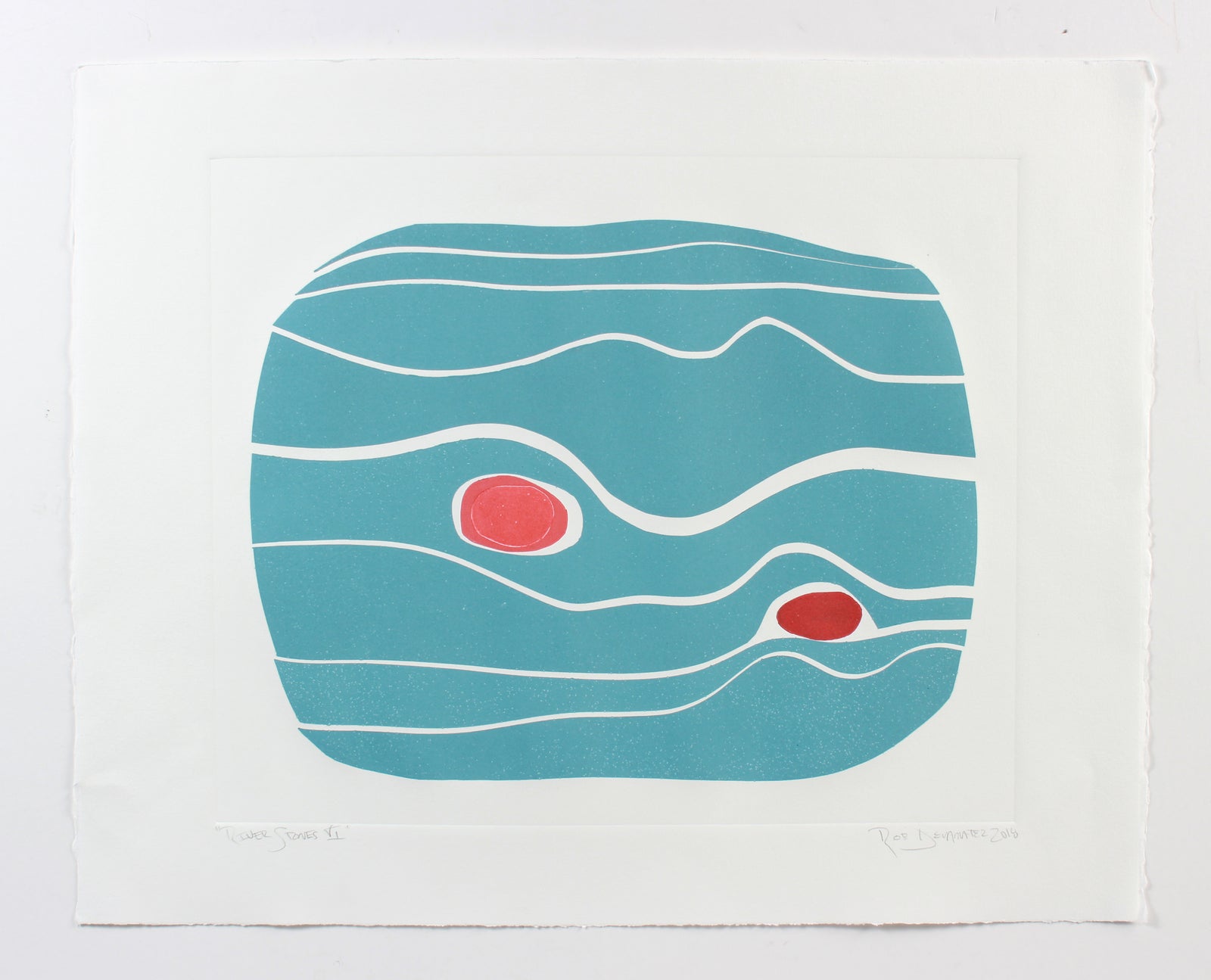 <i>River Stones VI</i> <br>2018 Monotype <br><br> #A7140