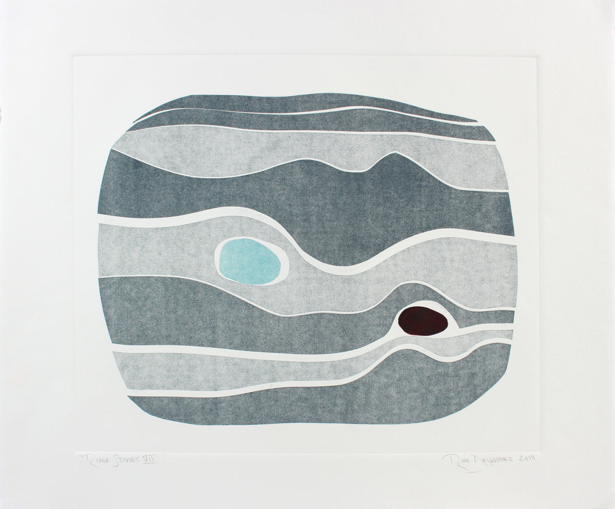 <i>River Stones VII</i> <br>2018 Monotype <br><br>#A7143