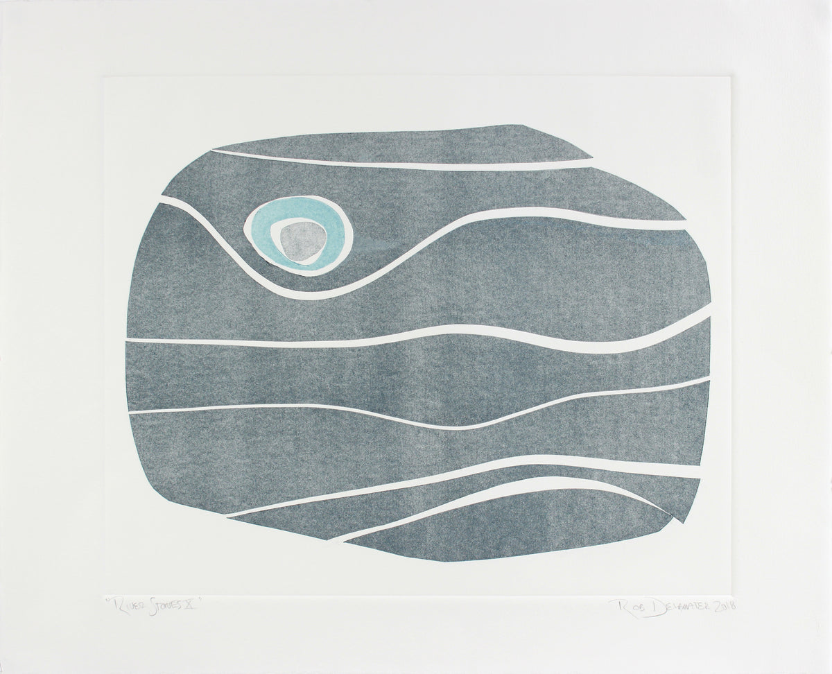 <i>River Stones X</i> <br>2018 Monotype <br><br>#A7147