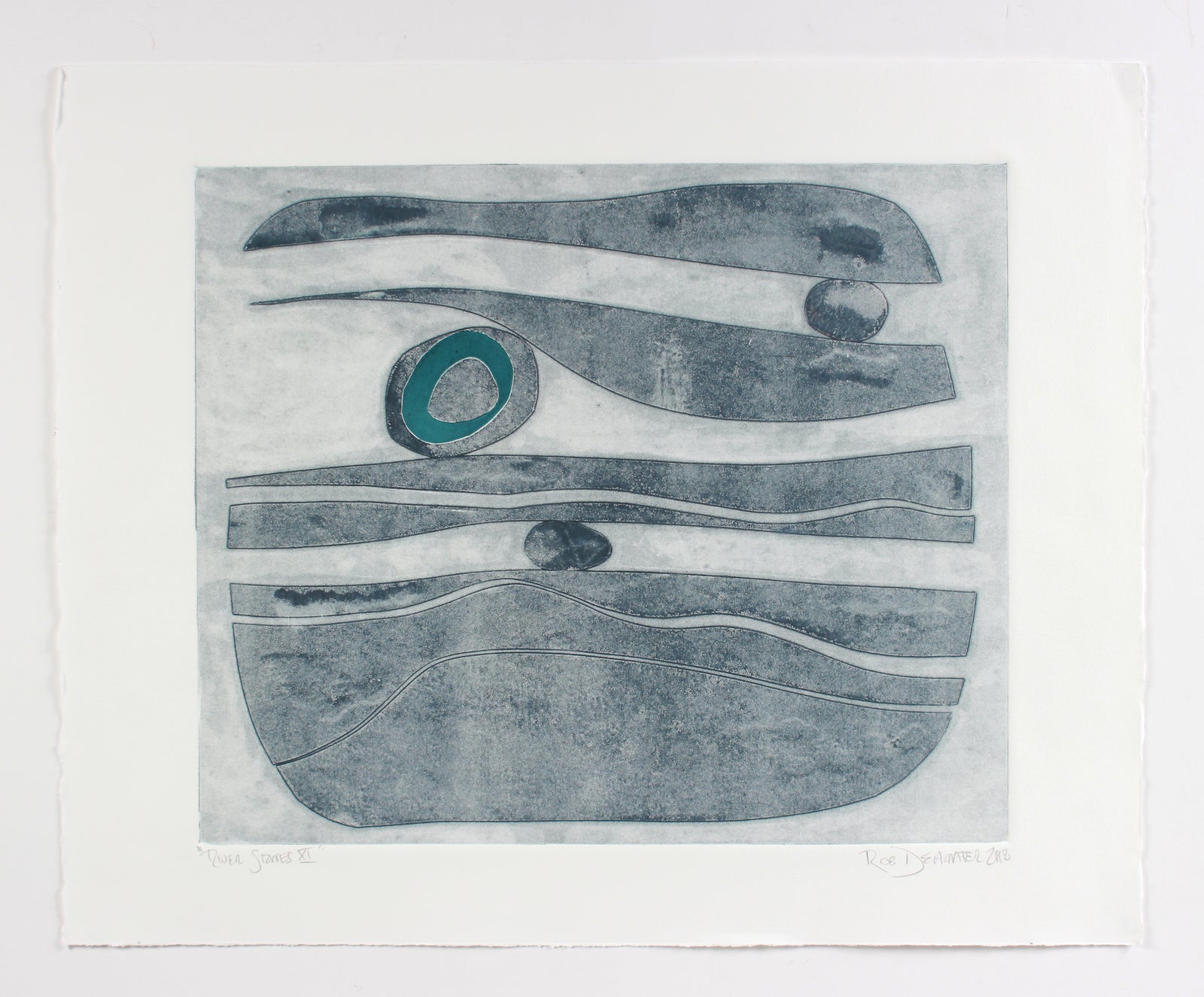 <i>River Stones XI</i> <br>2018 Monotype <br><br>#A7151