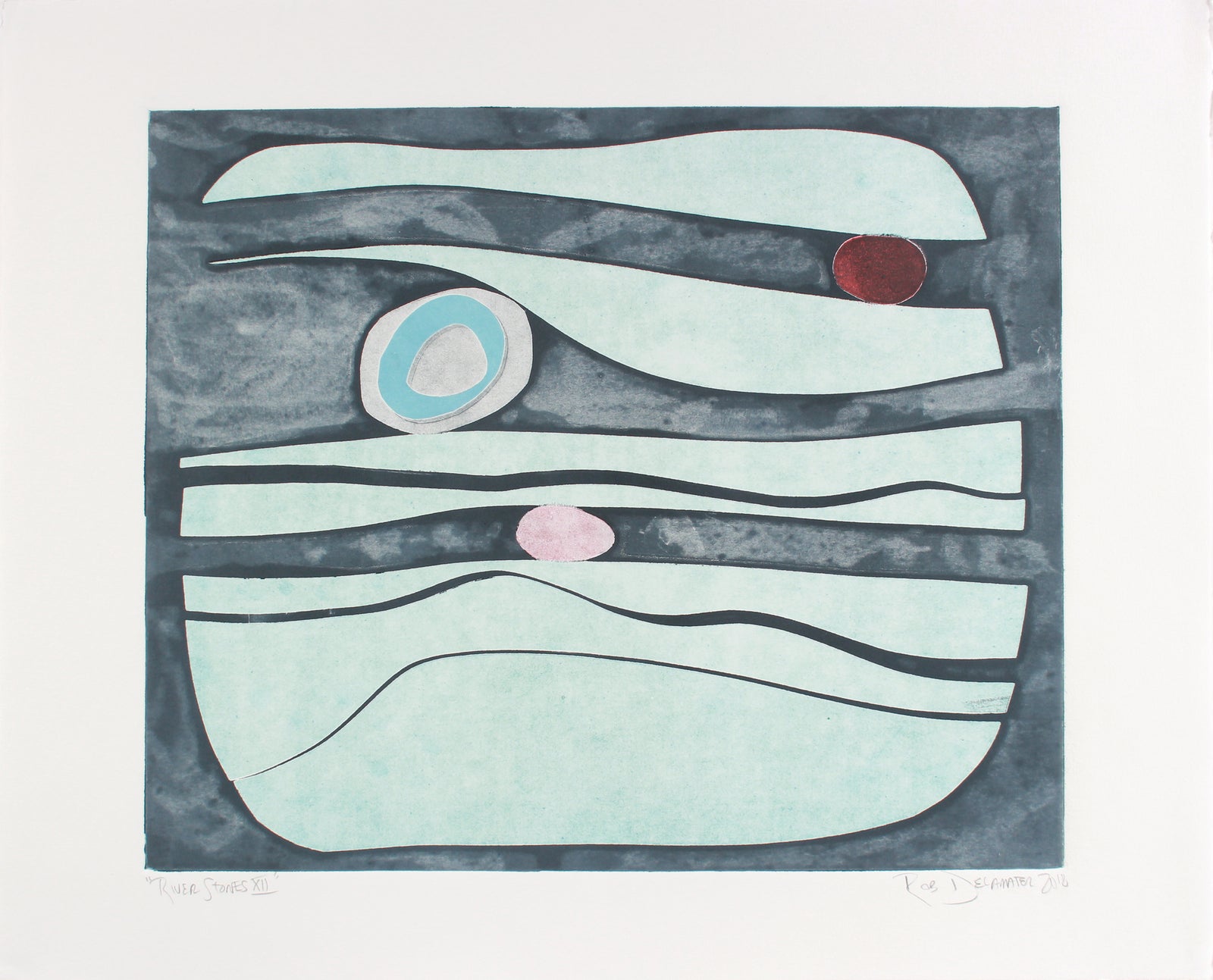 <i>River Stones XII</i> <br>2018 Monotype <br><br> #A7153