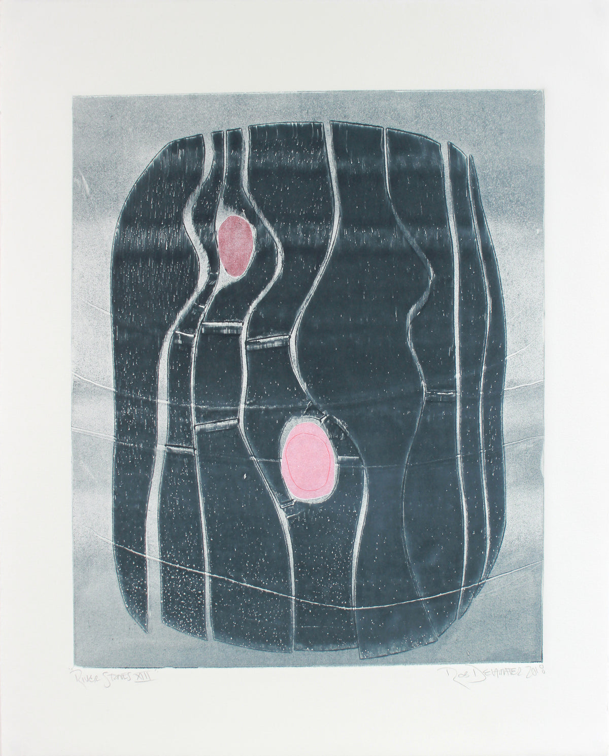 <i>River Stones XIII</i> <br>2018 Monotype <br><br>#A7154