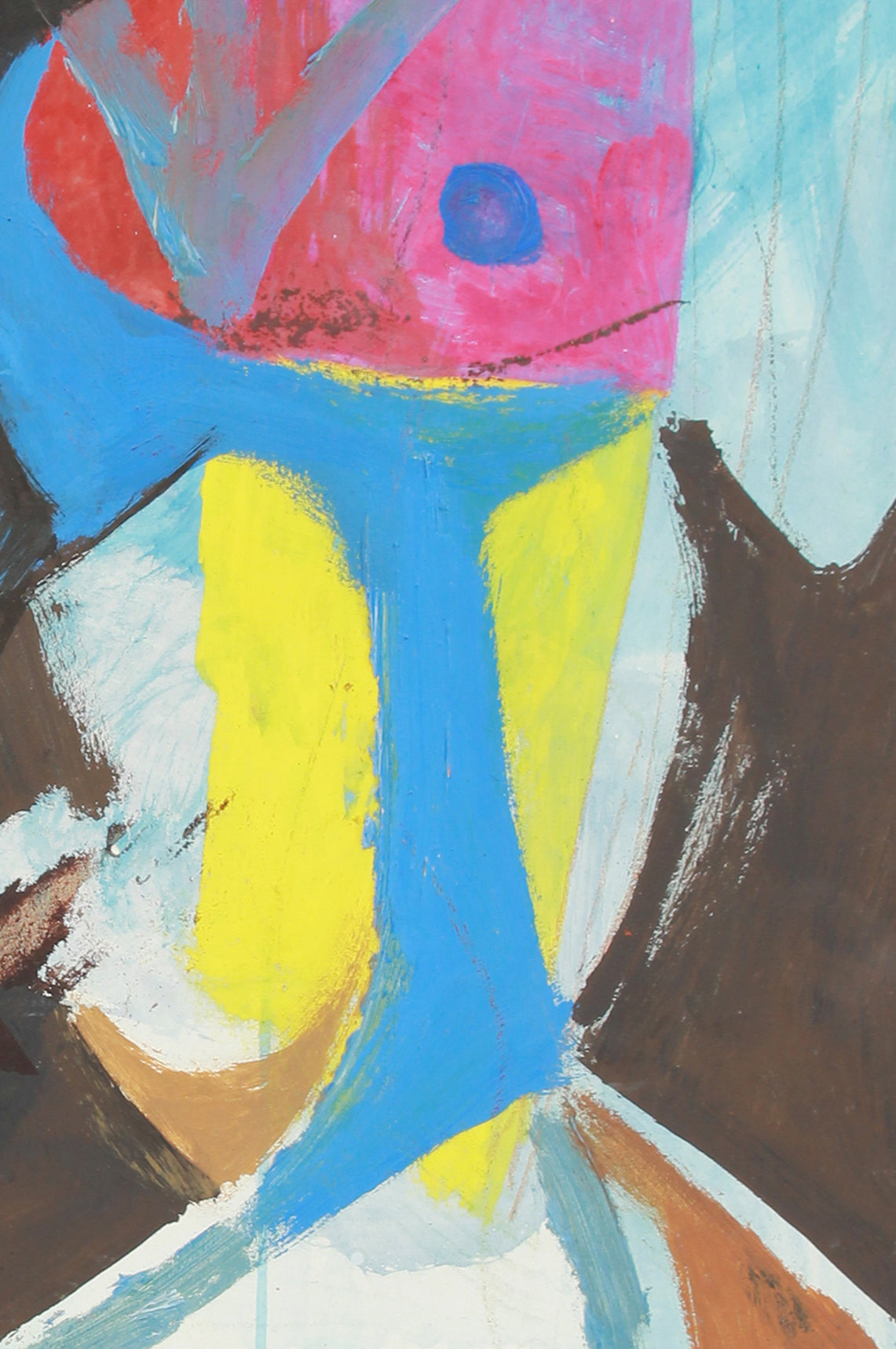 Colorful Angular Abstract <br>Late 1950s Mixed Media on Masonite <br><br>#A7207