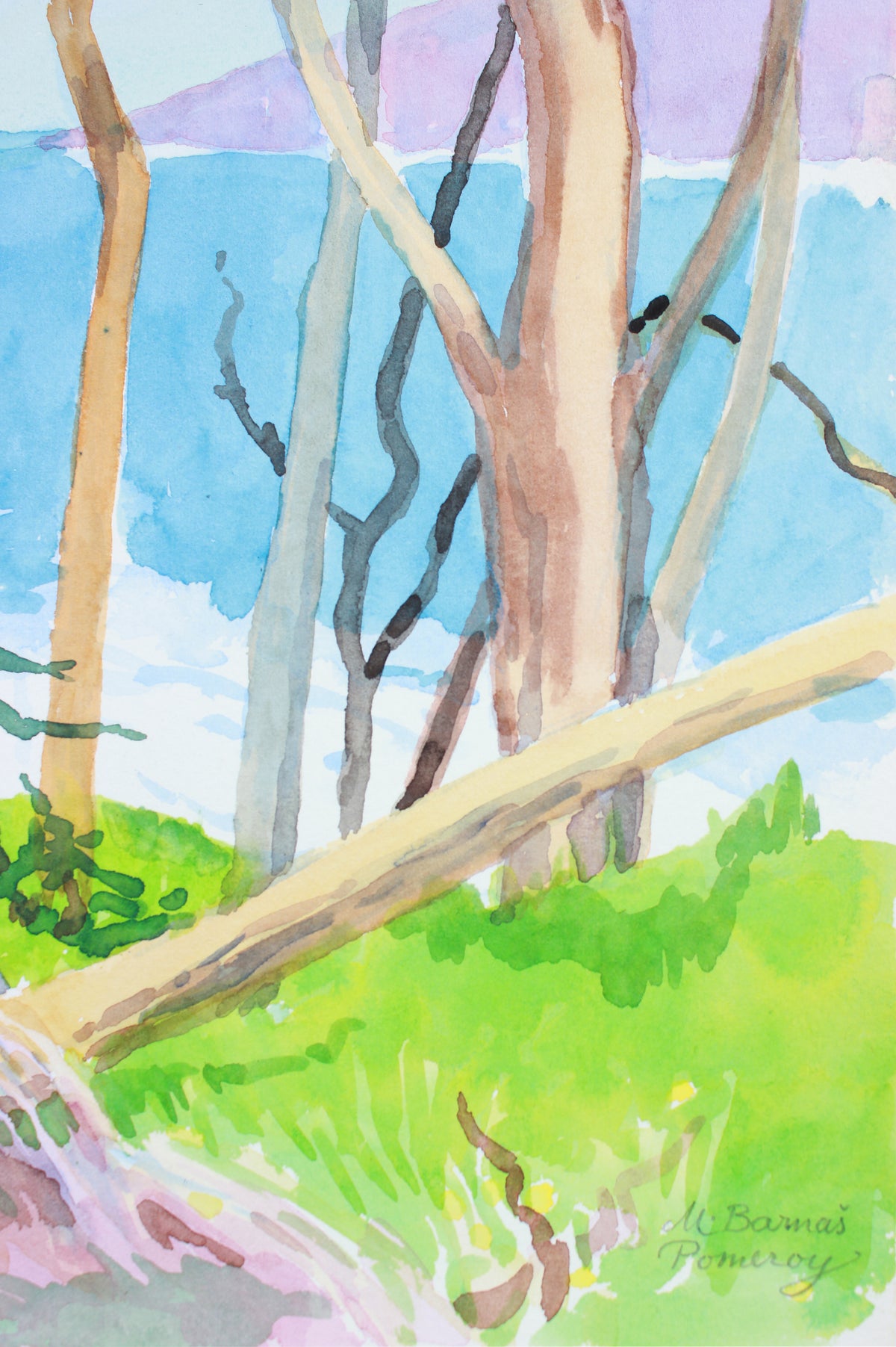 <i>View of Carmel Bay from near Great Dome</i> <br>1999 Watercolor <br><br>#A7387