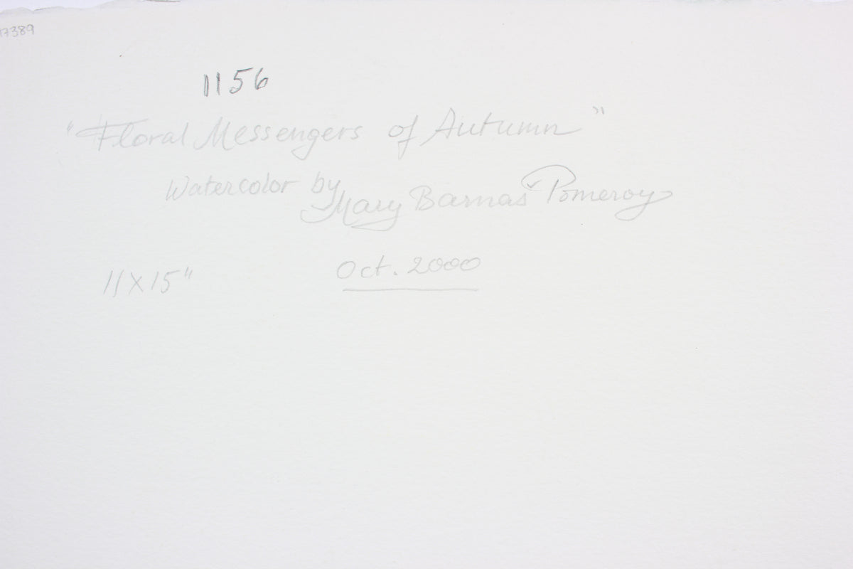 <i>Floral Messengers of Autumn</i> <br>October 2000 Watercolor <br><br>#A7389