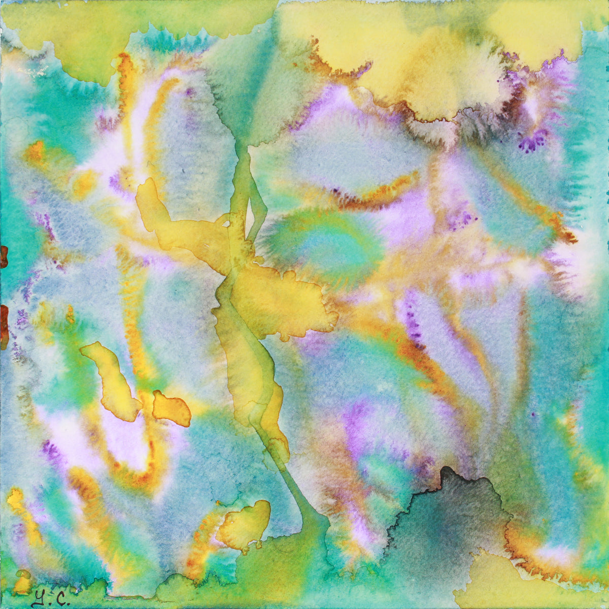 <i>Warm Pond, Sun</i> <br>2018-19 Watercolor & Gouache <br><br>#A7433