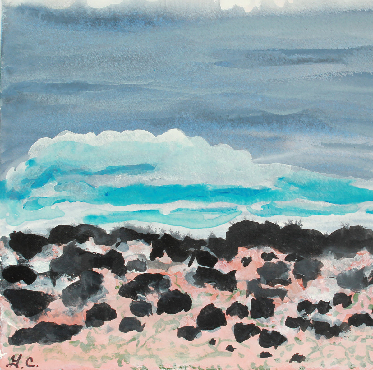 <i>Secret Beach</i> <br>2018-19 Mixed Media <br><br>#A7443