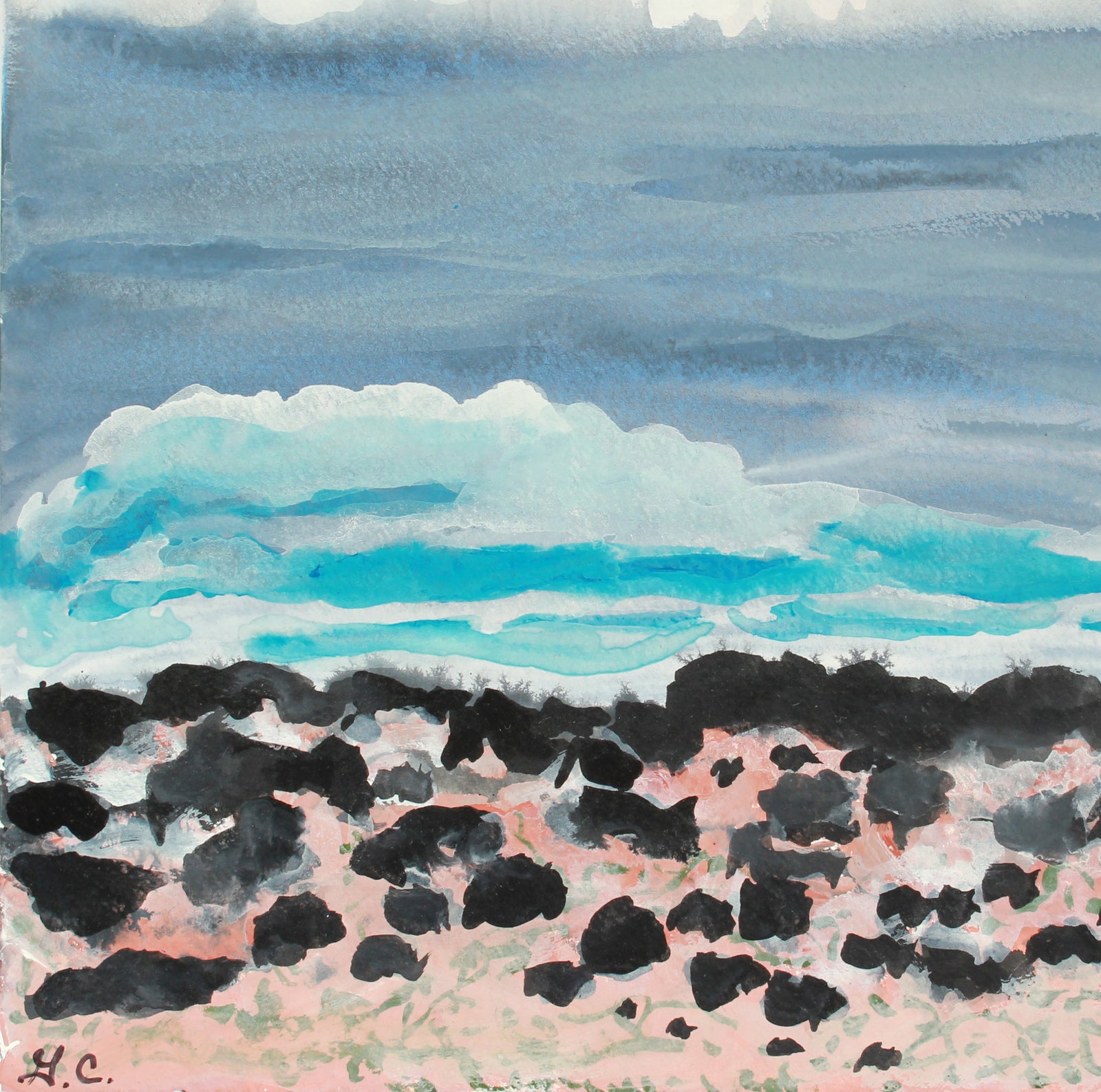 <i>Secret Beach</i> <br>2018-19 Mixed Media <br><br>#A7443