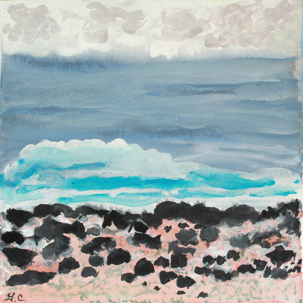 <i>Secret Beach</i> <br>2018-19 Mixed Media <br><br>#A7443