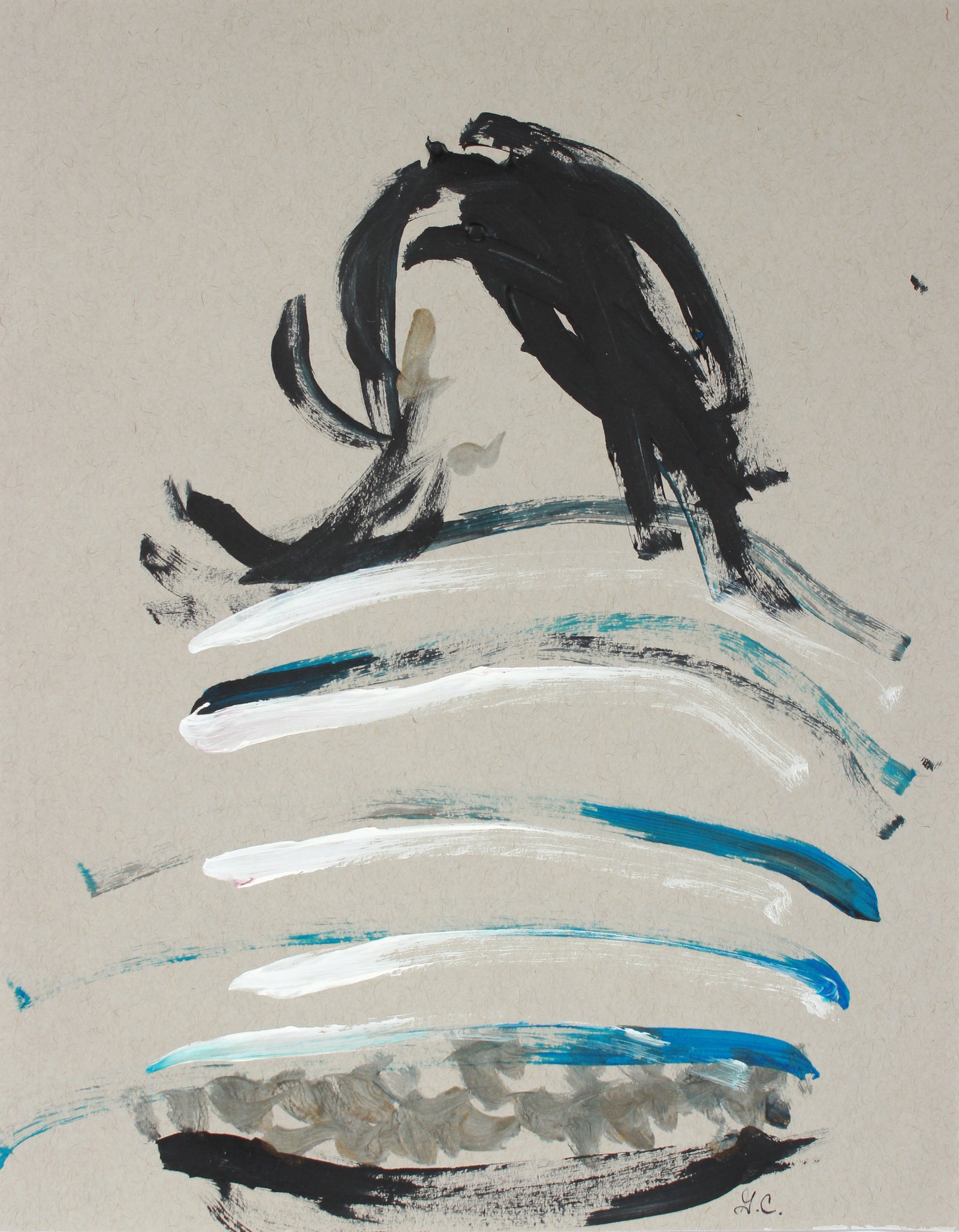 <i>Blue Stripes II</i> <br>2018-19 Mixed Media <br><br>#A7449