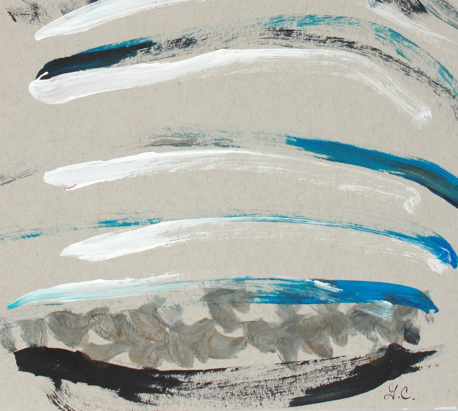 <i>Blue Stripes II</i> <br>2018-19 Mixed Media <br><br>#A7449