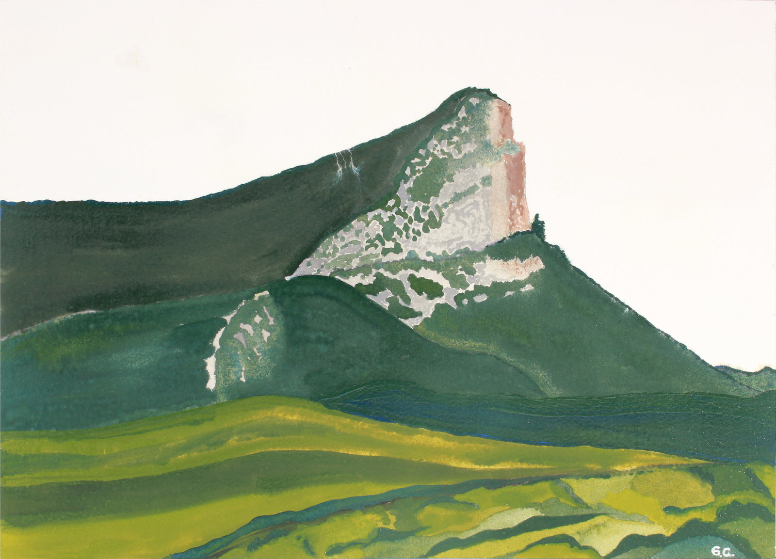 <i>Pic Saint-Loup, Elle</i> <br>2018 Gouache on Paper <br><br>#A7453