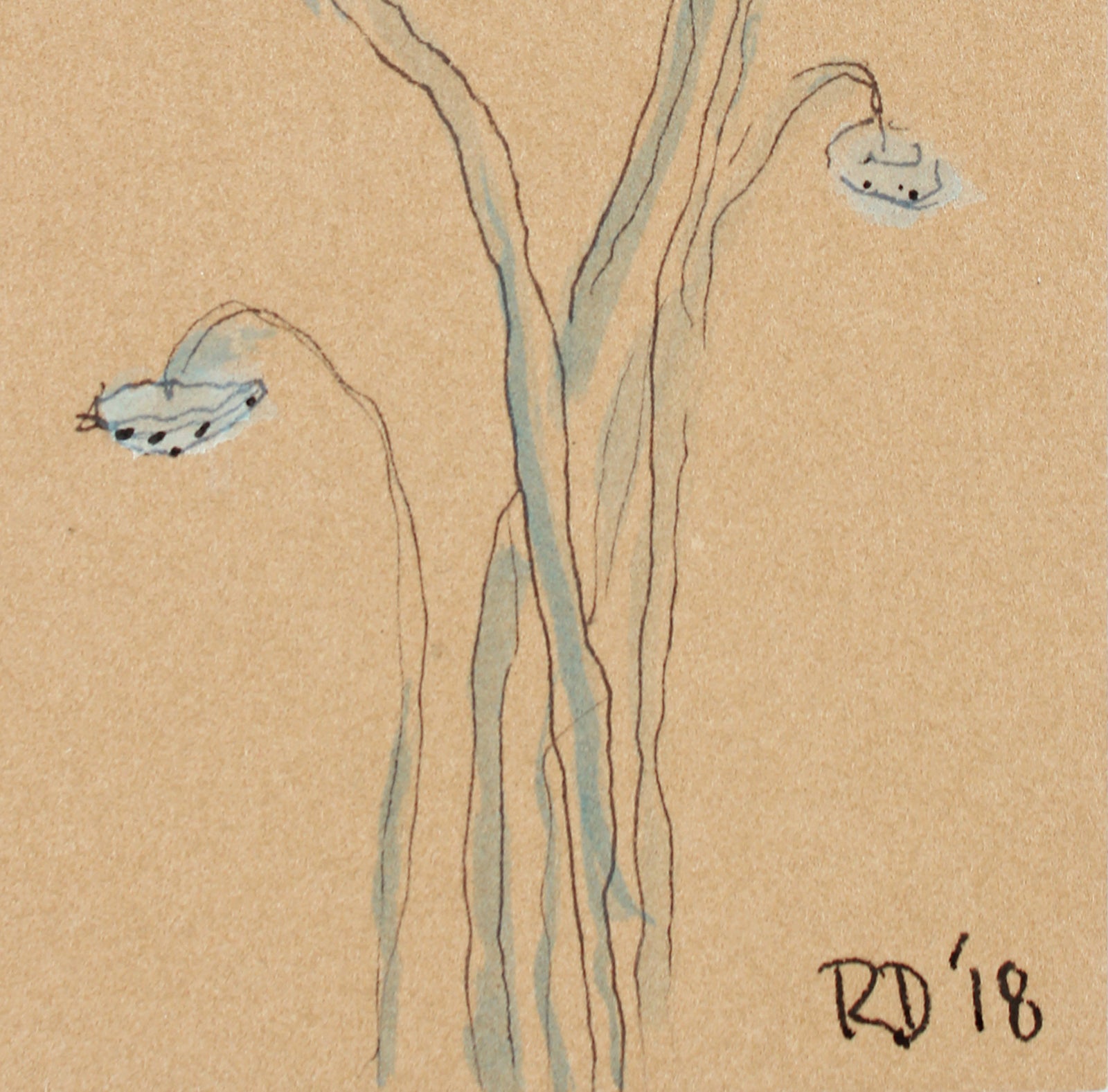 <i>Little Plants of Big Sur II</i> <br>2018 Gouache & Ink <br><br>#A7480