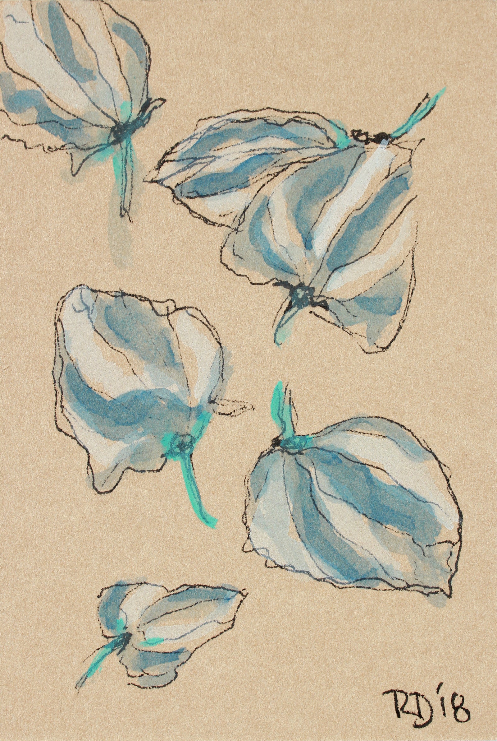 <i>Little Plants of Big Sur VI</i> <br>2018 Ink & Gouache on Paper <br><br>#A7484