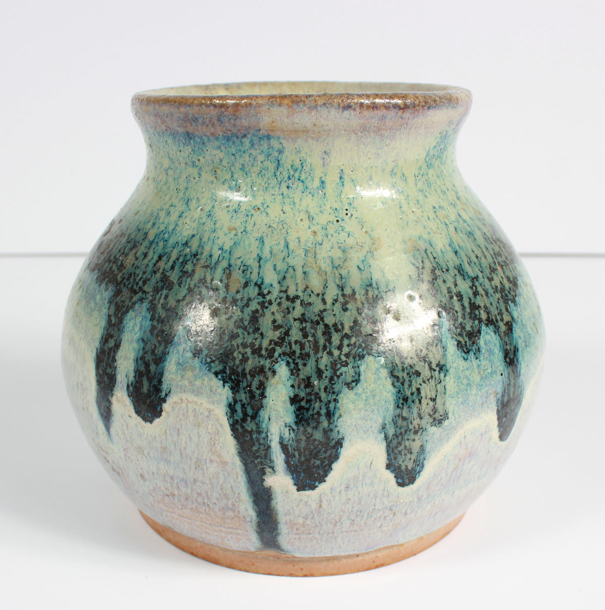 White Ceramic with Green Drip Pattern <br><br>#A7505