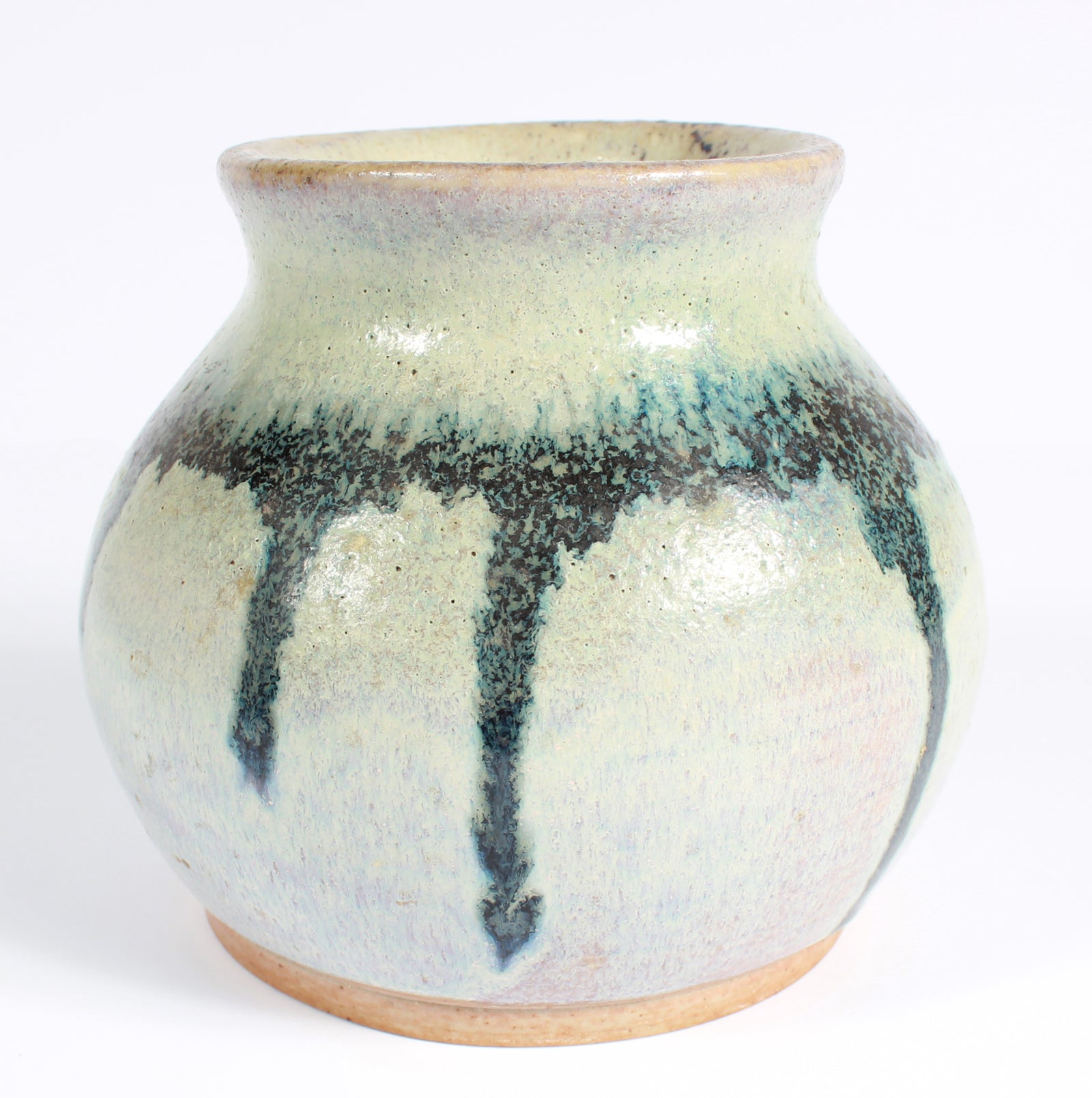 White Ceramic with Green Drip Pattern <br><br>#A7505