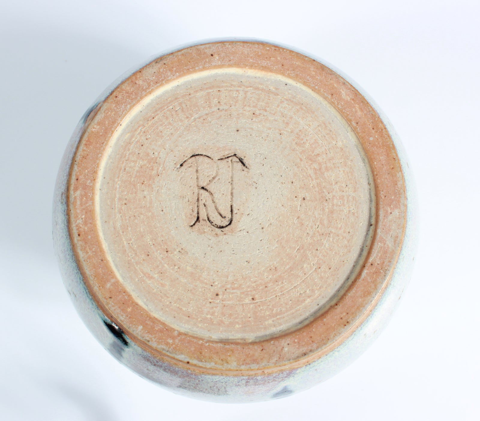 White Ceramic with Green Drip Pattern <br><br>#A7505